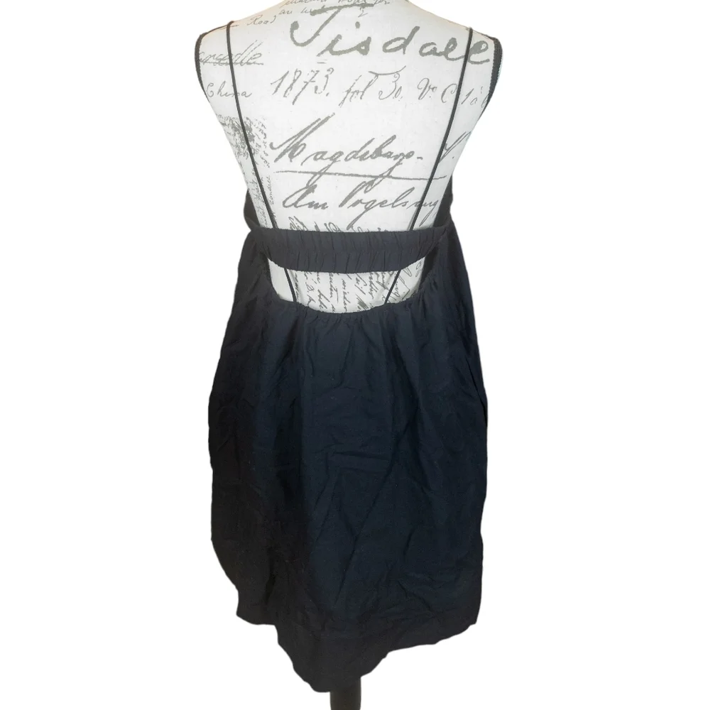 Anthropologie Open Back Black Mini Dress -M - Picture 2 of 3